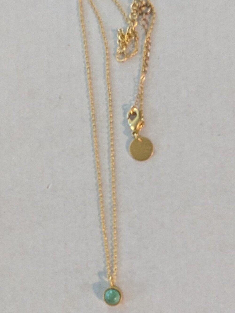 CHRISTINA GREENE Dainty Minimalist Turquoise Pendant Necklace